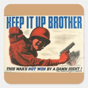 WWII Vintage Poster Sticker