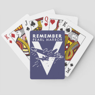 WWII White Remember Pearl Harbour Playing Cards