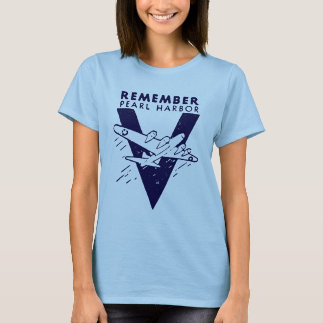 WWII White Remember Pearl Harbour T-Shirt (Front)