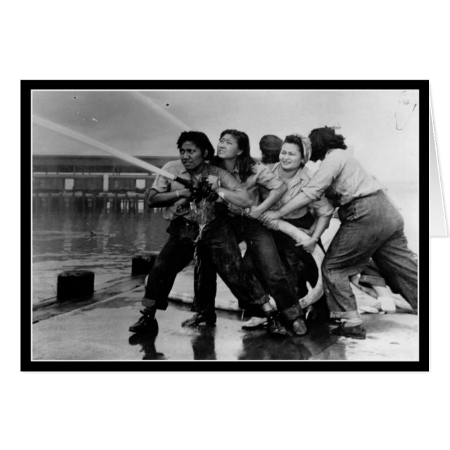 WWII Women - Homefront/War Effort Greeting Card (Front Horizontal)