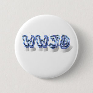 wwjd 6 cm round badge