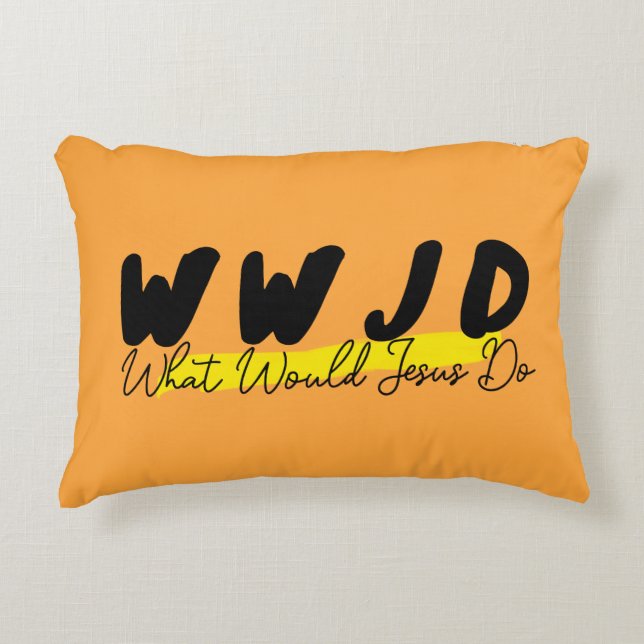 WWJD Accent Pillow – “What Would Jesus Do” (Front)
