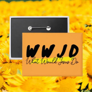 WWJD Button – What Would Jesus Do? Bold Reminder