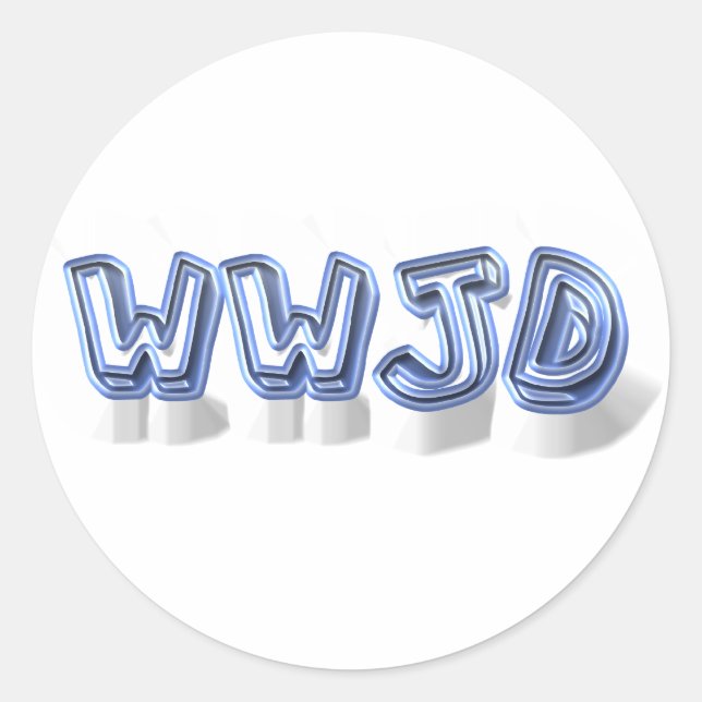 wwjd classic round sticker (Front)