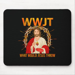 Wwjt What Would Jesus Throw Disc Golf Fun Mouse Pad