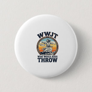 WWJT What Would Jesus Throw Vintage Disc Shirt_1 6 Cm Round Badge