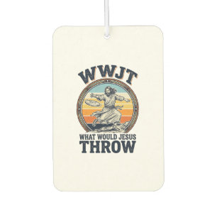 WWJT What Would Jesus Throw Vintage Disc Shirt_1 Car Air Freshener