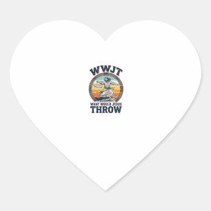 WWJT What Would Jesus Throw Vintage Disc Shirt_1 Heart Sticker