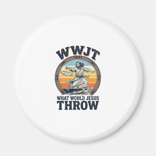 WWJT What Would Jesus Throw Vintage Disc Shirt_1 Magnet