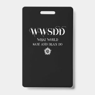 WWSDD Quote Design with Pentagram Sun Symbol ID Badge