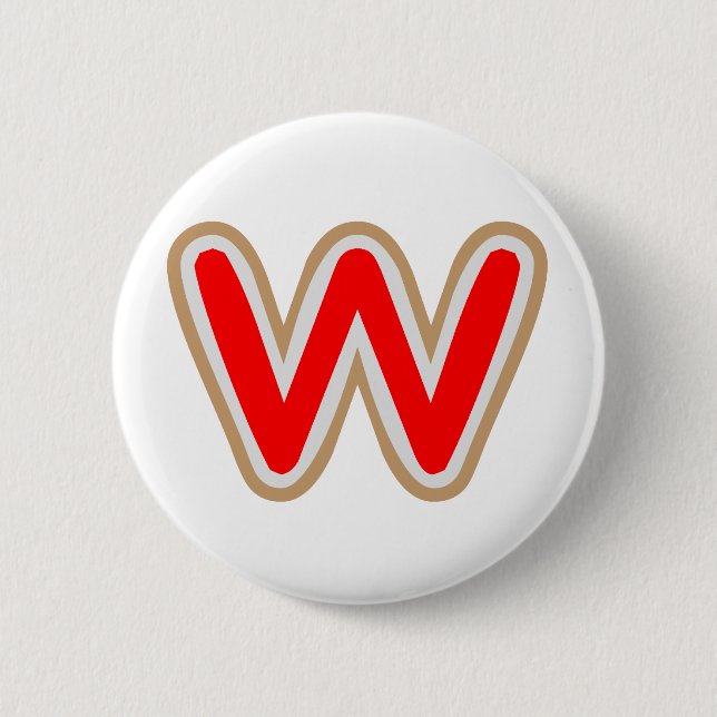 WWW ALPHAW ALPHABET 6 CM ROUND BADGE (Front)