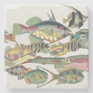 WWW FISH Stoneware Stone Coaster