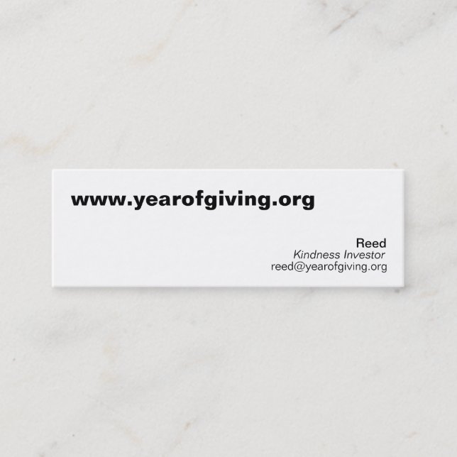 www.yearofgiving.org, Reed, reed@yearofgiving.o... Mini Business Card (Front)