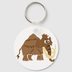 WX- Funny Woolly Mammoth Primitive Art Key Ring