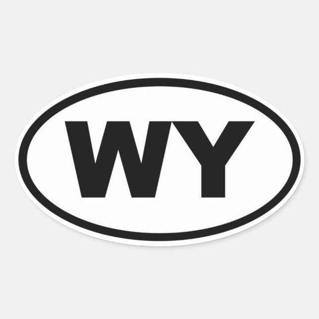 WY Wyoming Oval Sticker (Front)