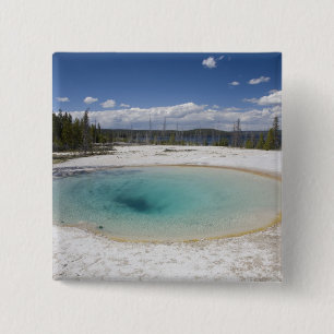 WY, Yellowstone National Park, West Thumb Geyser 15 Cm Square Badge