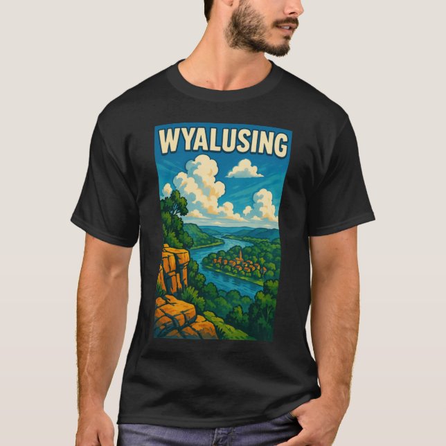 Wyalusing River Vista Wisconsins Overlook of Natur T-Shirt (Front)