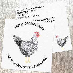 Wyandotte Chicken Farm Eggs Square Business Card
