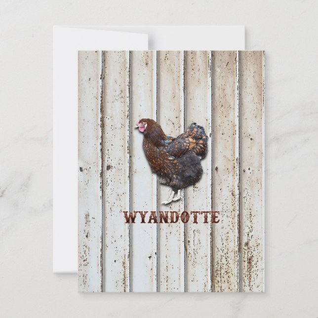 Wyandotte Chicken Thank You Card (Front)