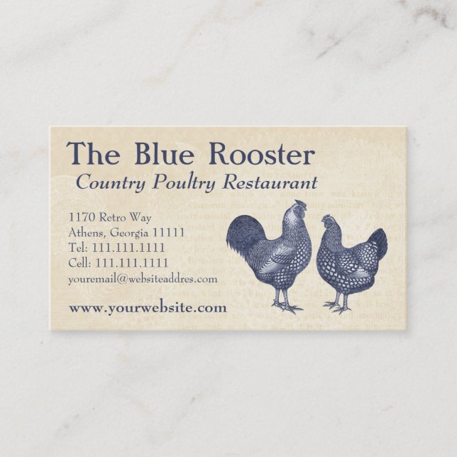 Wyandotte Chickens Vintage Country Farm Charm Business Card (Front)