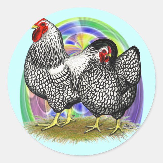 Wyandotte:  Easter Egg Pair Classic Round Sticker (Front)