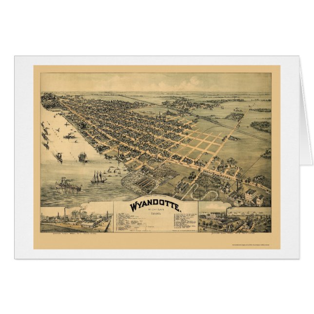 Wyandotte, MI Panoramic Map - 1896 (Front Horizontal)