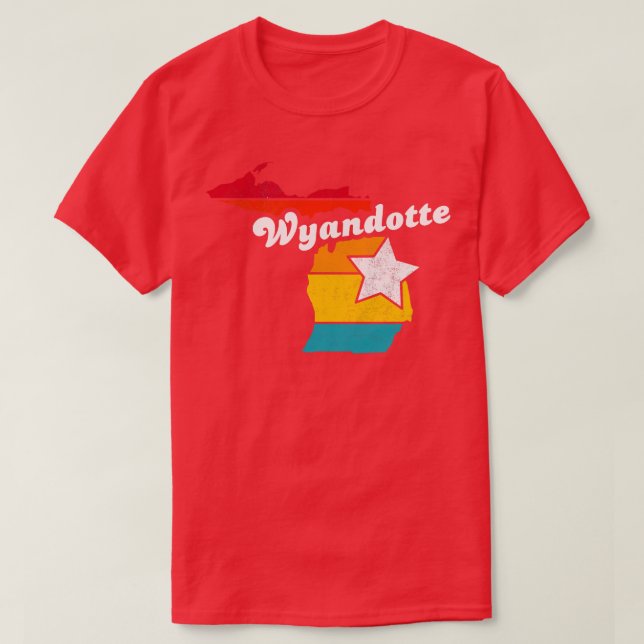 Wyandotte Michigan Vintage Distressed Souvenir 2 T-Shirt (Design Front)