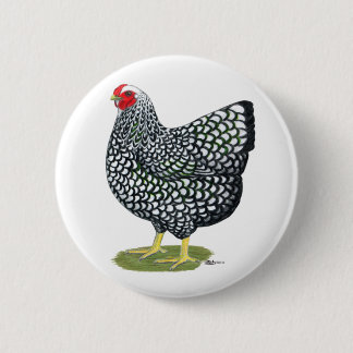 Wyandotte: Silver-laced Hen 6 Cm Round Badge
