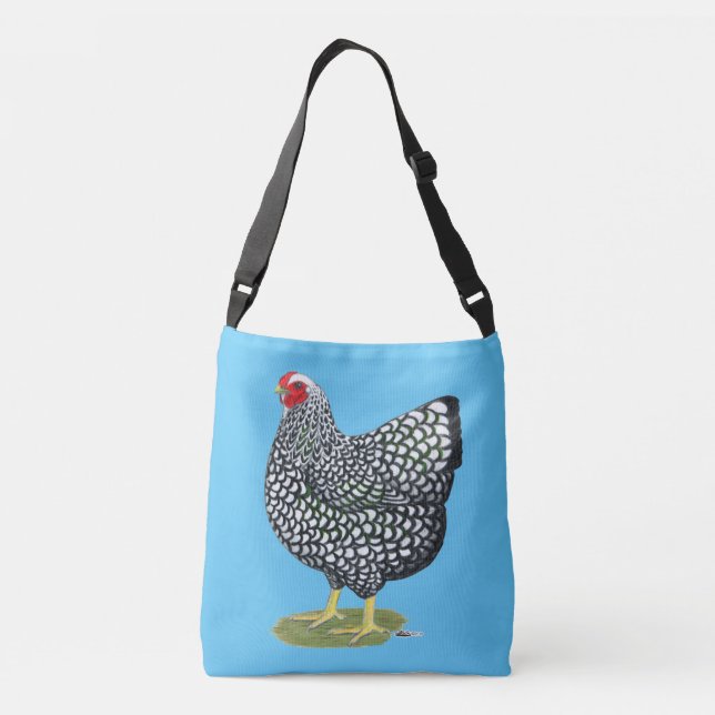 Wyandotte:  Silver-laced Hen Crossbody Bag (Back)