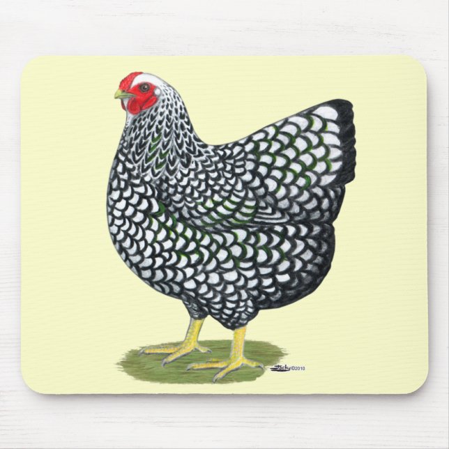 Wyandotte:  Silver-laced Hen Mouse Pad (Front)