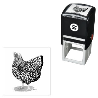 Wyandotte: Silver-laced Hen Self-inking Stamp