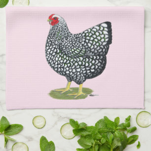 Wyandotte: Silver-laced Hen Tea Towel