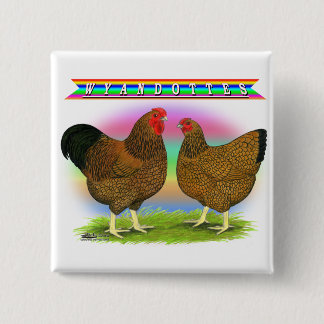 Wyandottes: Golden-laced Rainbow 15 Cm Square Badge