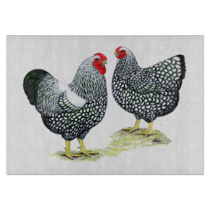 Wyandottes Silver-laced Pair Cutting Board