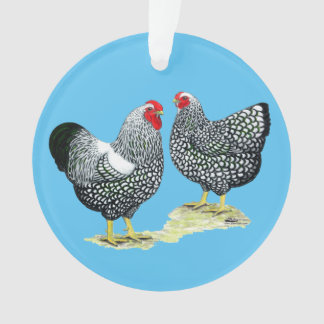 Wyandottes Silver-laced Pair Ornament