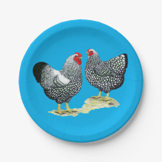 Wyandottes Silver-laced Pair Paper Plate