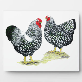 Wyandottes Silver-laced Pair Plaque