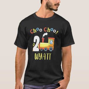 Wyatt Choo Choo Two Train 2nd Birthday Turning 2 T-Shirt