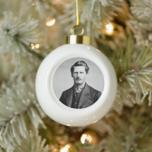 Wyatt Earp: Lawman, Gunfighter, Saloon Keeper Ceramic Ball Christmas Ornament
