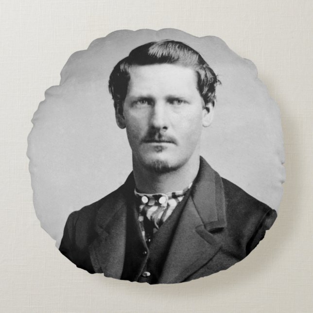 Wyatt Earp: Lawman, Gunfighter, Saloon Keeper Round Cushion (Front)