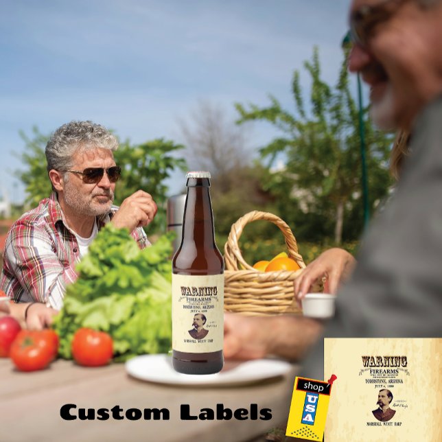 Wyatt Earp ⚖️ Lawman Marshall Old Tombstone  Beer Bottle Label (Creator Uploaded)