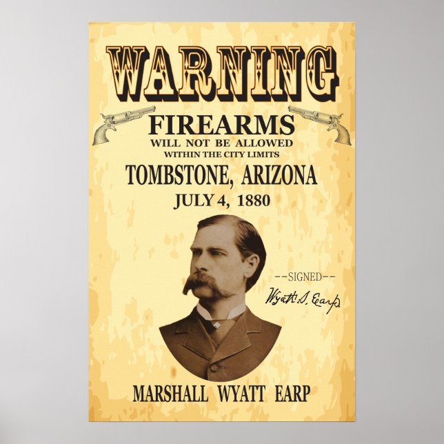 Wyatt Earp ⚖️ Lawman Marshall Tombstone Old Poster (Front)