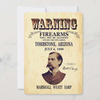 Wyatt Earp Marshall Invitation