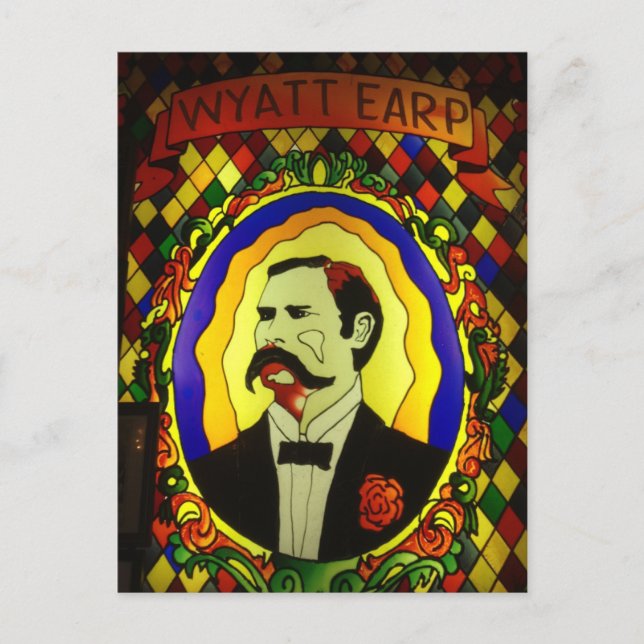 Wyatt Earp Stained Glass Postcard (Front)