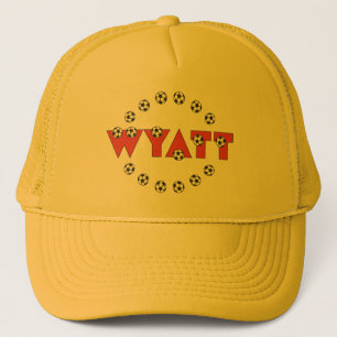 Wyatt in Soccer Red Trucker Hat