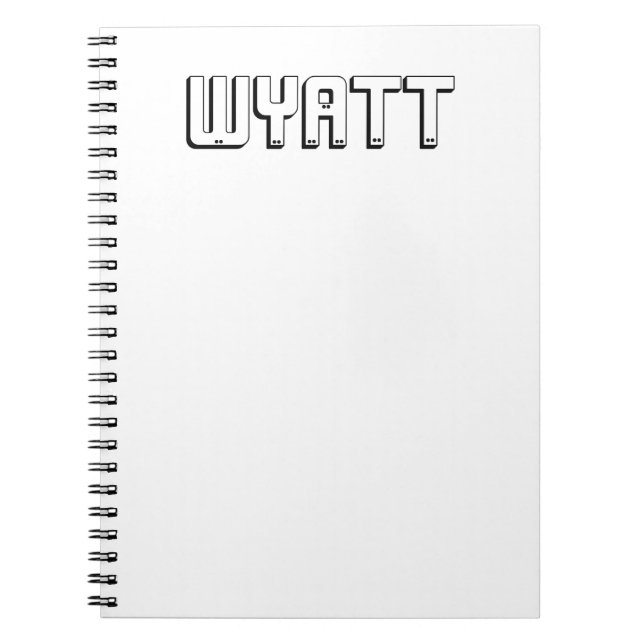 Wyatt Name In Block Letters, Notebook (Front)