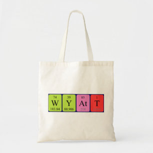 Wyatt periodic table name tote bag