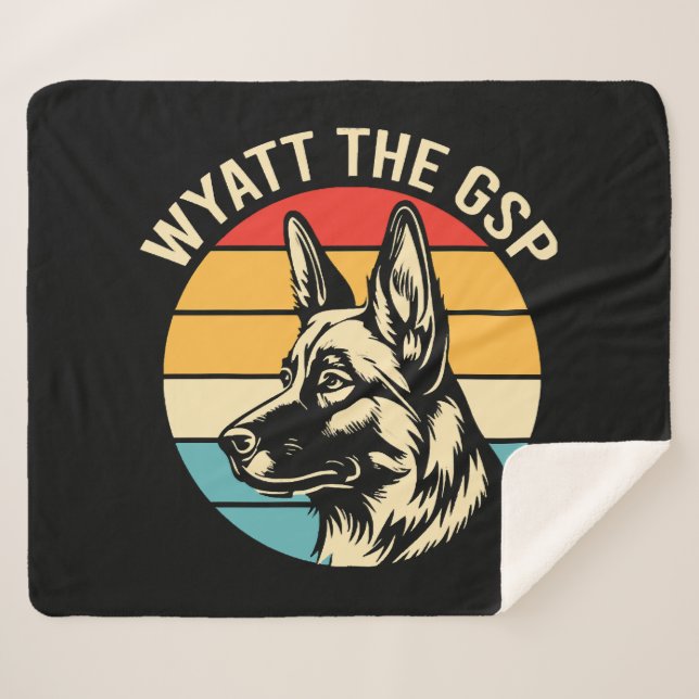 Wyatt The Gsp Sherpa Blanket (Front (Horizontal))