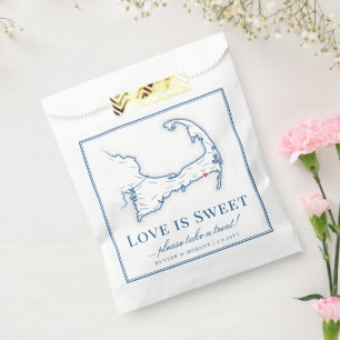 Wychmere Beach Club Cape Cod Map Wedding Favour Bags