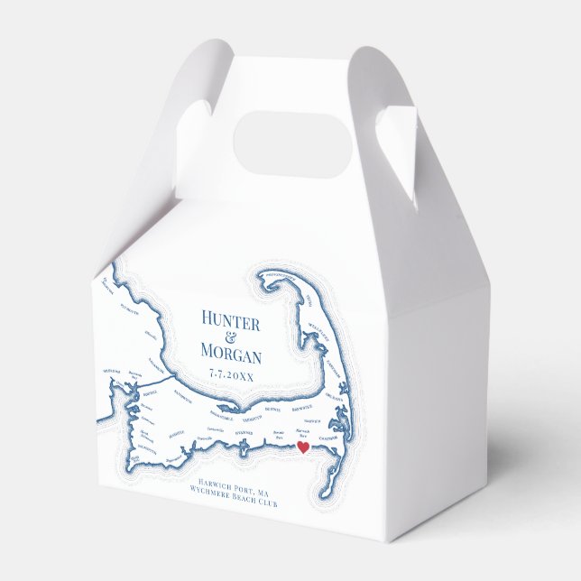 Wychmere Beach Club Cape Cod Wedding Elegant Favour Box (Front Side)